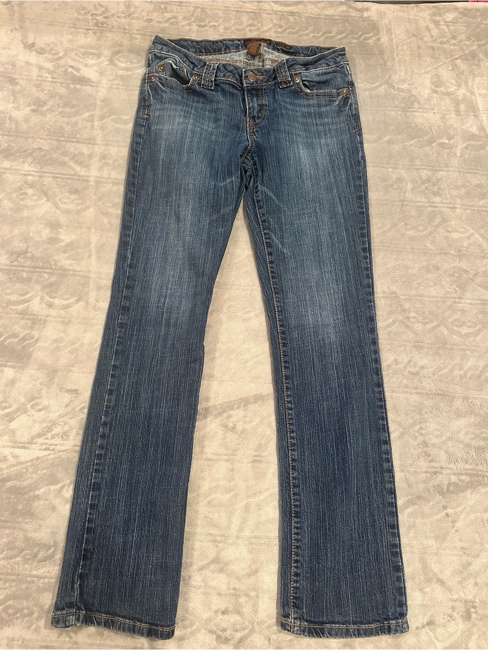 Aeropostale Women's Blue Denim Jeans Skinny Leg Size 7/8 Regular Fit Stretch